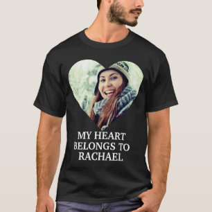 My heart belongs to Custom Name heart photo T-Shirt