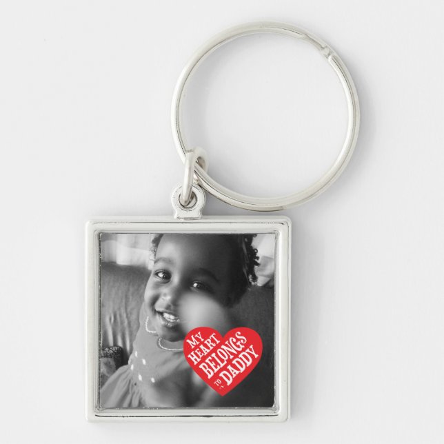 My Heart Belongs to Daddy Fathers Day Keychain (Front)