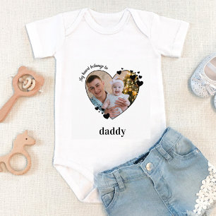 My Heart Belongs To Daddy Personalized Baby Photo Bodysuit