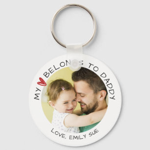 MY HEART BELONGS TO DADDY Photo Personalised Key Ring