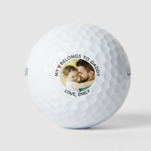 MY HEART BELONGS TO DADDY Photo Personalized Golf Balls