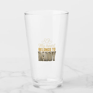My Heart Belongs to Daddy Vintage Typography Shirt Glass
