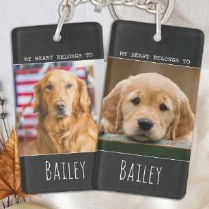 My Heart Belongs To - Dog Mum - Dog Pet Photo Key Ring