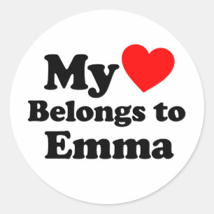 My Heart Belongs to Emma Classic Round Sticker