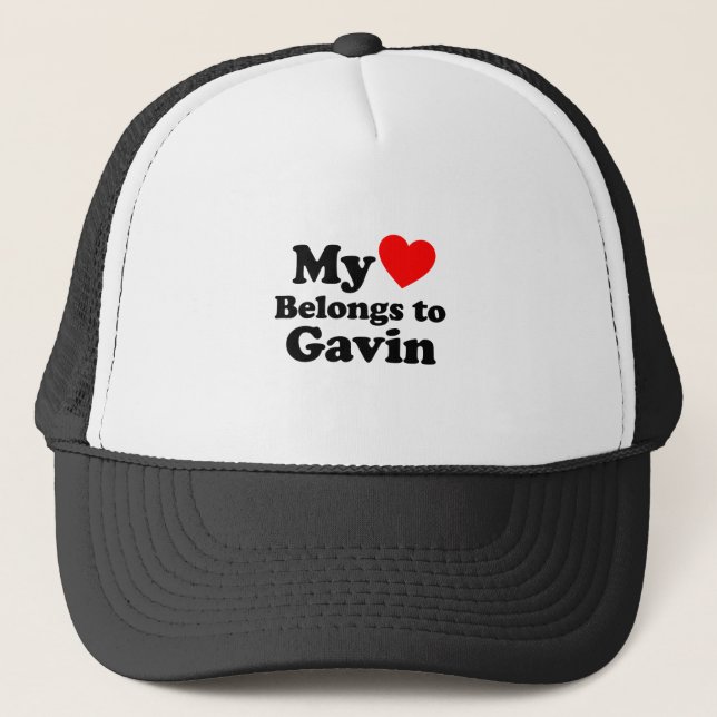 My Heart Belongs to Gavin Trucker Hat (Front)