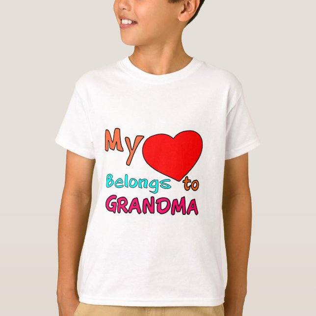 MY HEART BELONGS TO GRANDMA.png T-Shirt (Front)