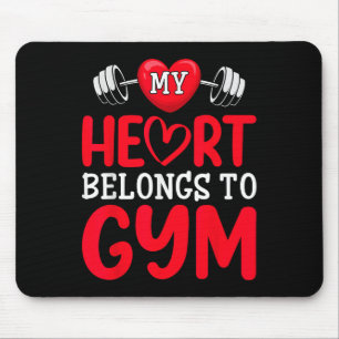 My Heart Belongs To Gym Funny Valentines Day Mouse Mat