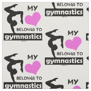 My Heart Belongs to Gymnastics Fabric