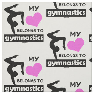 My Heart Belongs to Gymnastics Fabric