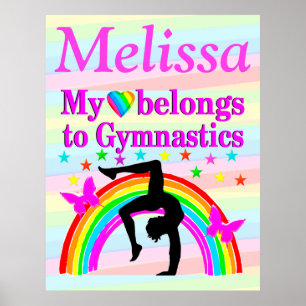 MY HEART BELONGS TO GYMNASTICS PERSONALIZED POSTER