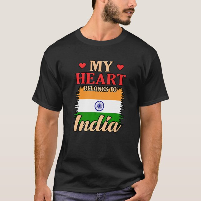 My Heart Belongs To India T-Shirt (Front)
