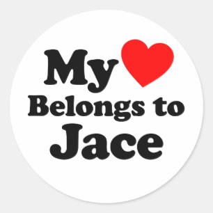 My Heart Belongs to Jace Classic Round Sticker
