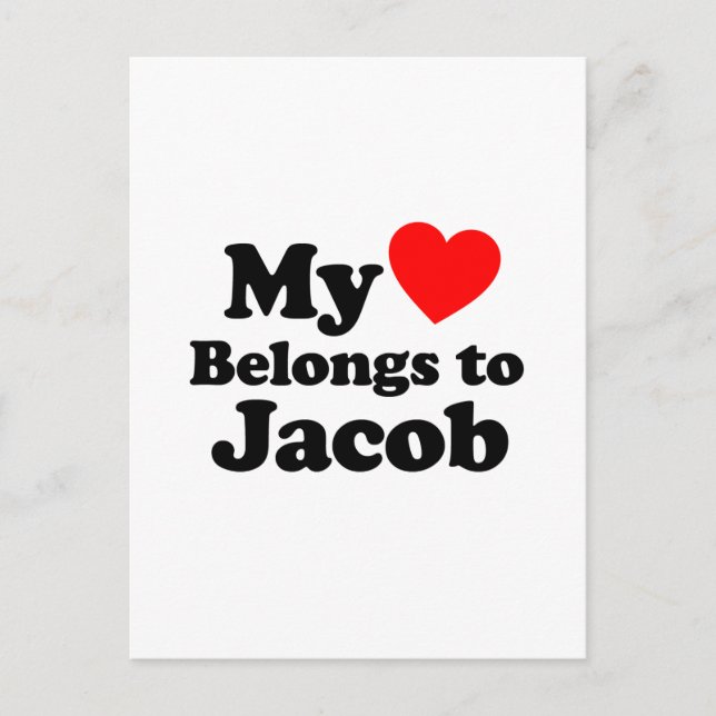 My Heart Belongs to Jacob Postcard (Front)