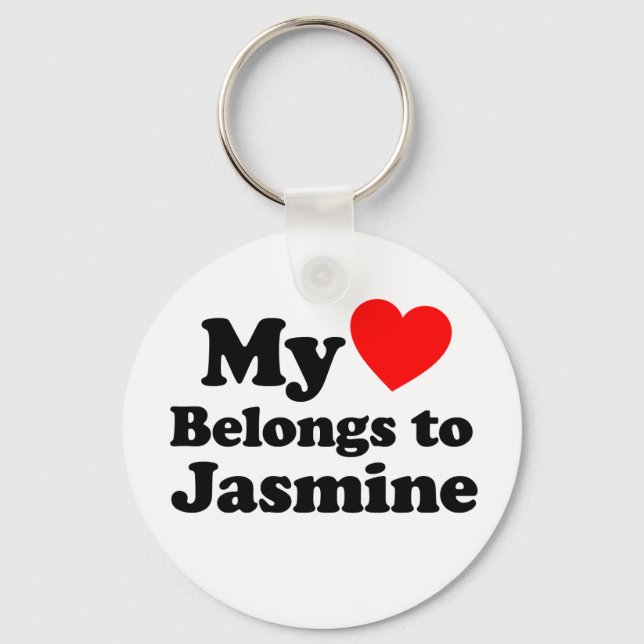 My Heart Belongs to Jasmine Key Ring (Front)