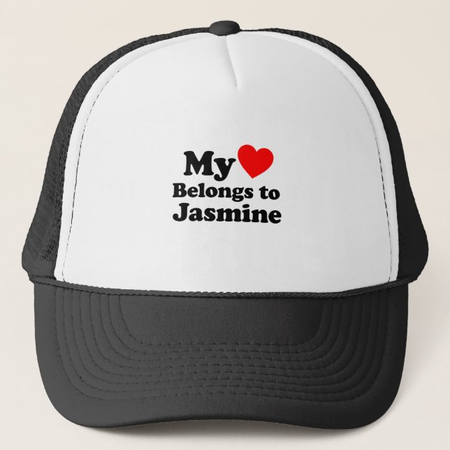 My Heart Belongs to Jasmine Trucker Hat (Front)