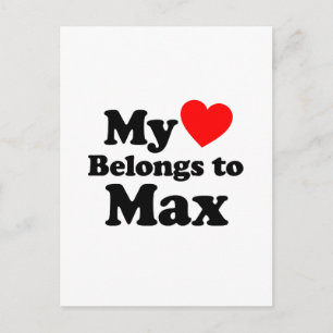 My Heart Belongs to Max Postcard