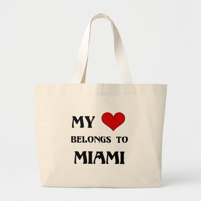 My Heart belongs to Miami Large Tote Bag (Front)