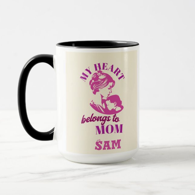 My Heart Belongs to MOM  Mug (Left)