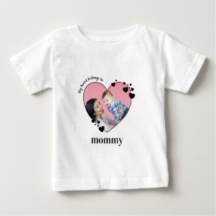 My Heart Belongs To Mummy Personalised Baby Photo T-Shirt