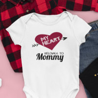 My heart belongs to Mummy white  with red heart