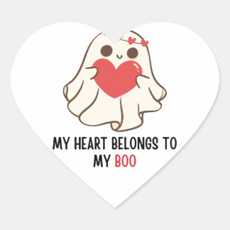 My heart belongs to my boo | happy valentine's day heart sticker