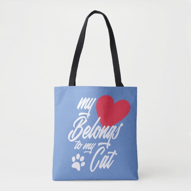 My Heart Belongs to My Cat Valentine | Tote Bag (Front)