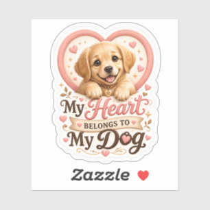 My Heart Belongs to My Dog Cute Golden Retriever P
