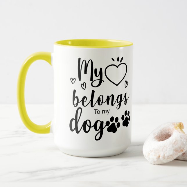 My Heart Belongs to my Dog  Mug (With Donut)
