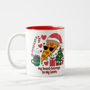 my heart belongs to my lover cute design Two-Tone coffee mug
