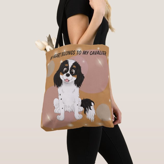 My Heart Belongs to My Tri Cavalier Tote Bag (Close Up)