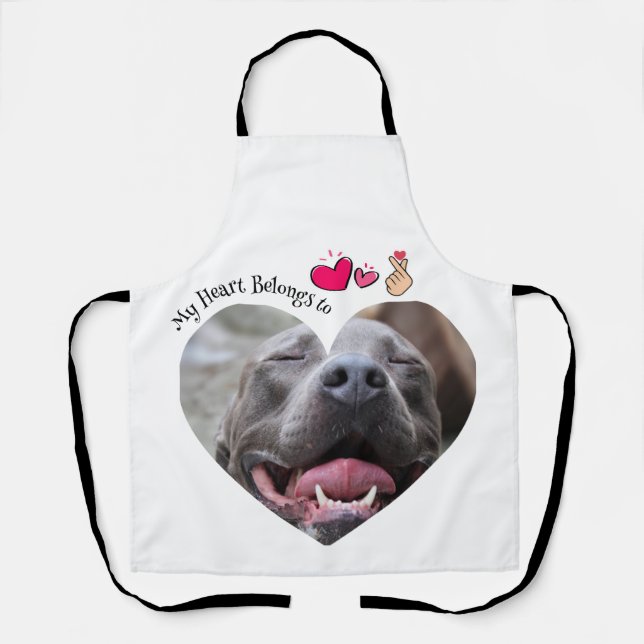 My Heart Belongs to Pitbull dog custom photo Apron (Front)