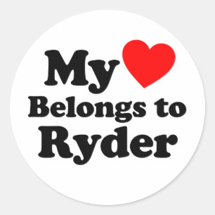 My Heart Belongs to Ryder Classic Round Sticker