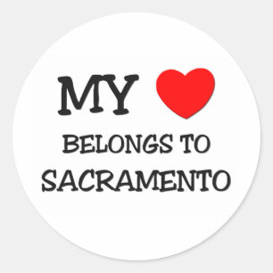 My heart belongs to SACRAMENTO Classic Round Sticker