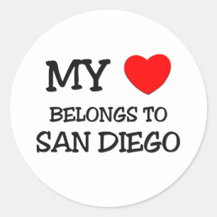 My heart belongs to SAN DIEGO Classic Round Sticker