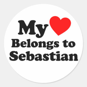 My Heart Belongs to Sebastian Classic Round Sticker