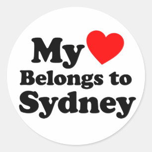 My Heart Belongs to Sydney Classic Round Sticker