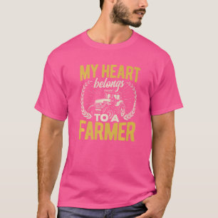 My Heart Belongs To The Farmer Agriculture Farming T-Shirt