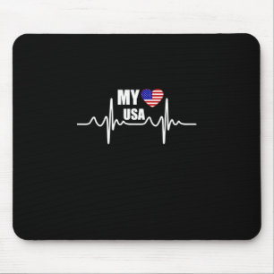 My Heart Belongs To The USA July 4th Mouse Mat