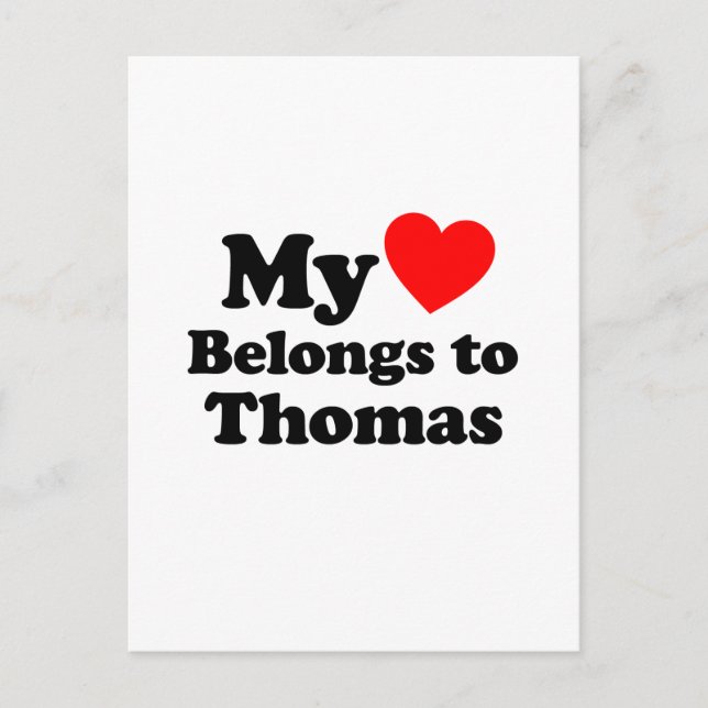 My Heart Belongs to Thomas Postcard (Front)