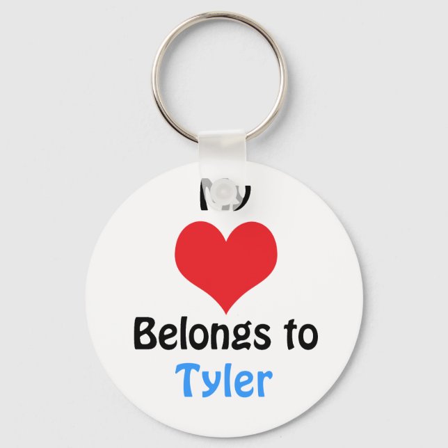 My heart Belongs to Tyler Key Ring (Front)