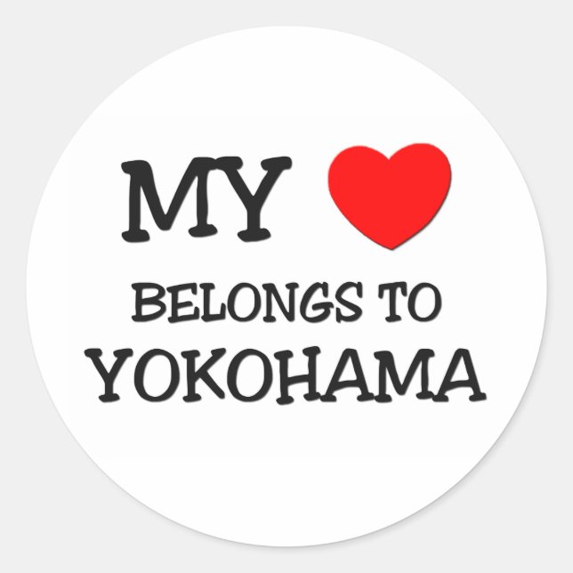 My heart belongs to YOKOHAMA Classic Round Sticker (Front)