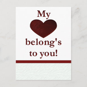 My heart belongs to you holiday postcard