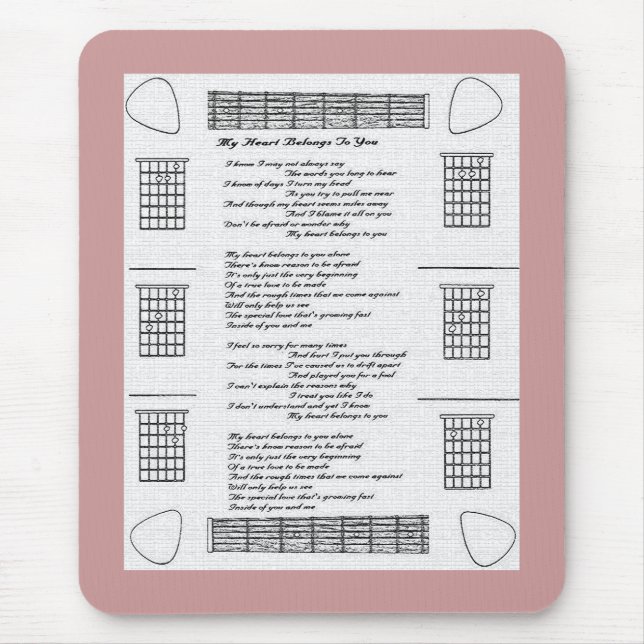 My Heart Belongs To You Mouse Mat (Front)