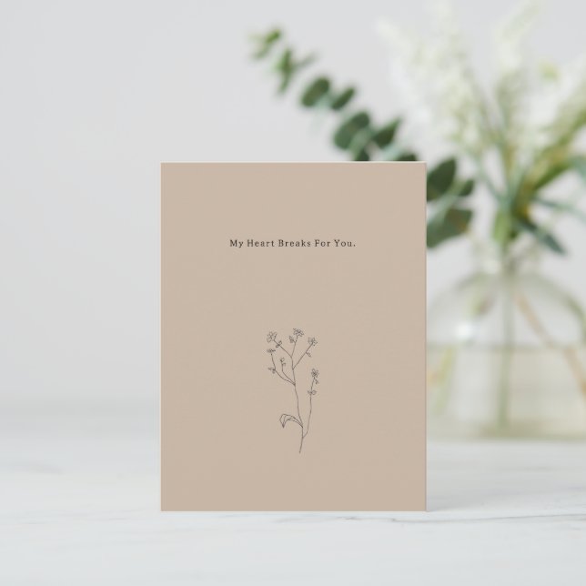 My Heart Breaks For You Quote Mourning Card (Standing Front)