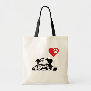 My Heart Bulldogs Cute Naughty pup Tote Bag