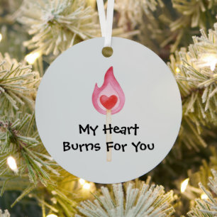 My Heart Burns For You Metal Tree Decoration