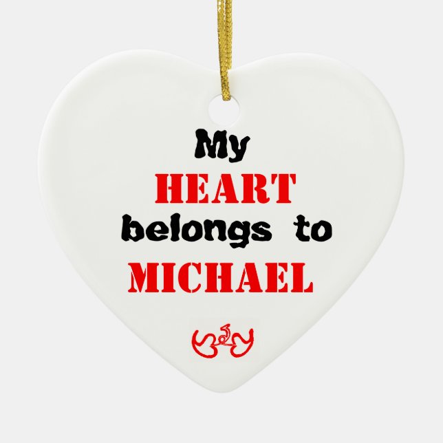 My Heart - Customisable Ceramic Tree Decoration (Front)