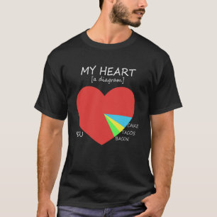 My Heart Diagram Chart With You, Bacon, Tacos, and T-Shirt
