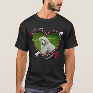 My Heart Dog Tshirt, Custom Lover Pet Photo Tshirt