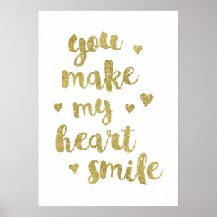 My Heart   Faux Gold Foil Calligraphy Quote Poster